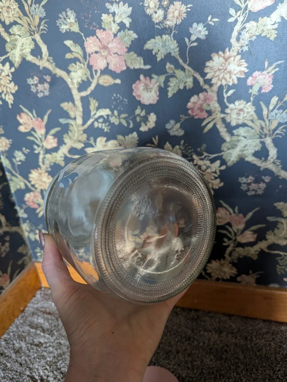 Vintage Ball Glass Storage Jars with Duck Bow Motifs Grannycore